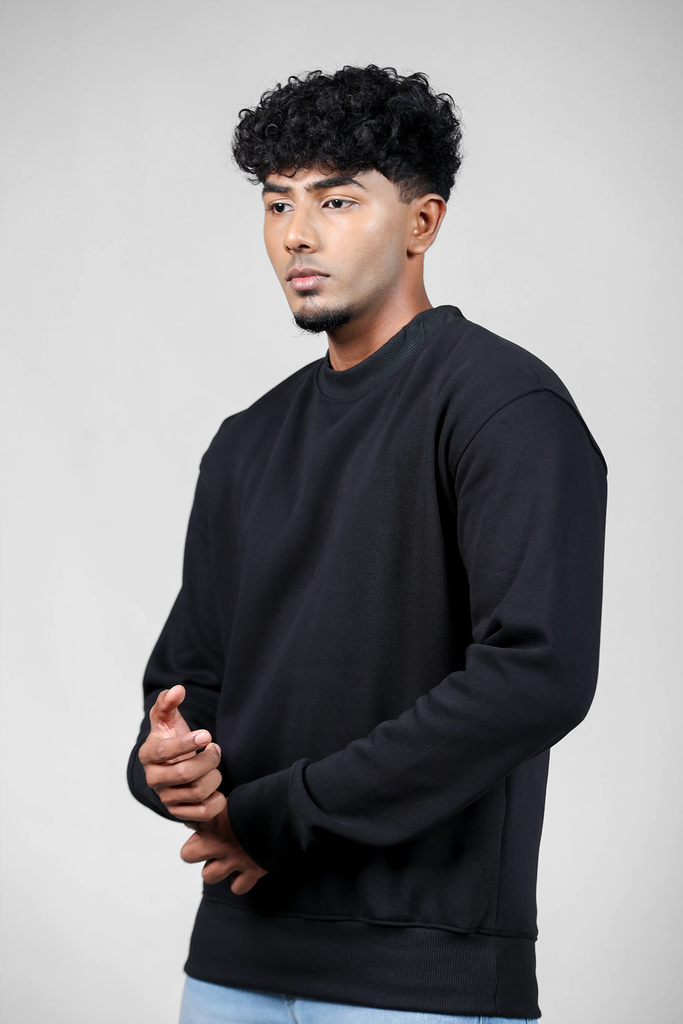 Black Sweatshirt for Men – Fleece Edition | Trexbone