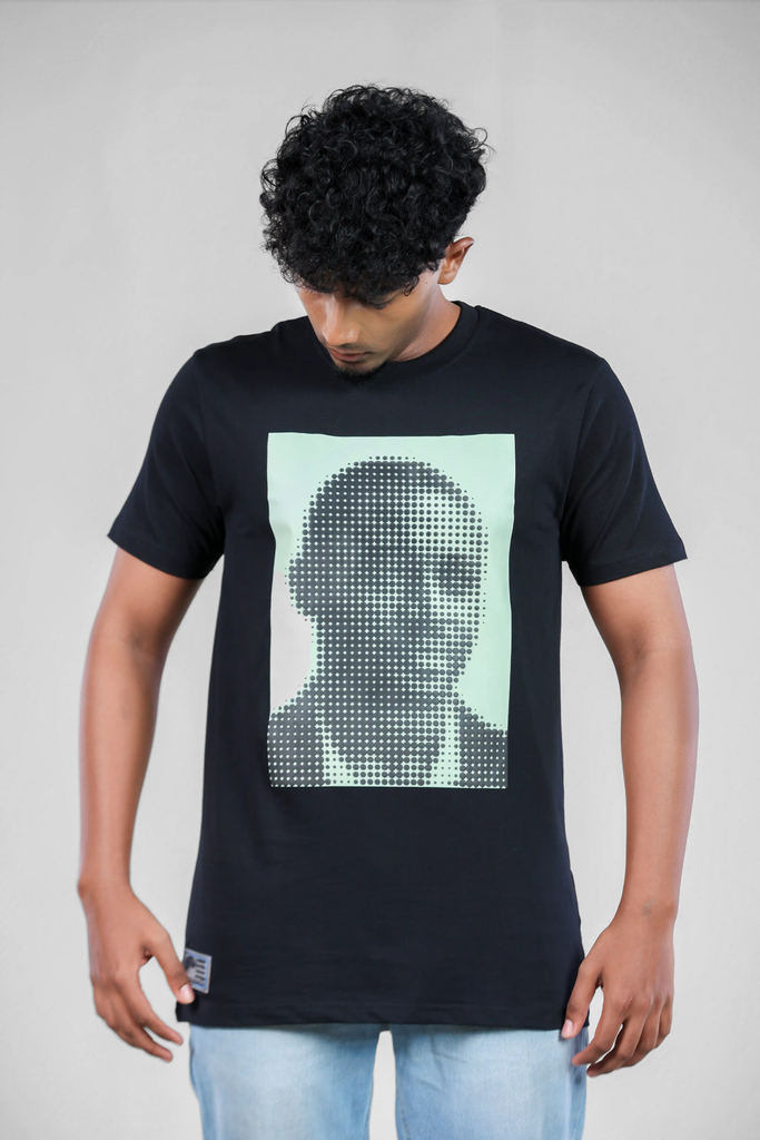 Mirage Gaze Dot Illusion Black T-Shirt for Men – Crew Neck Edition