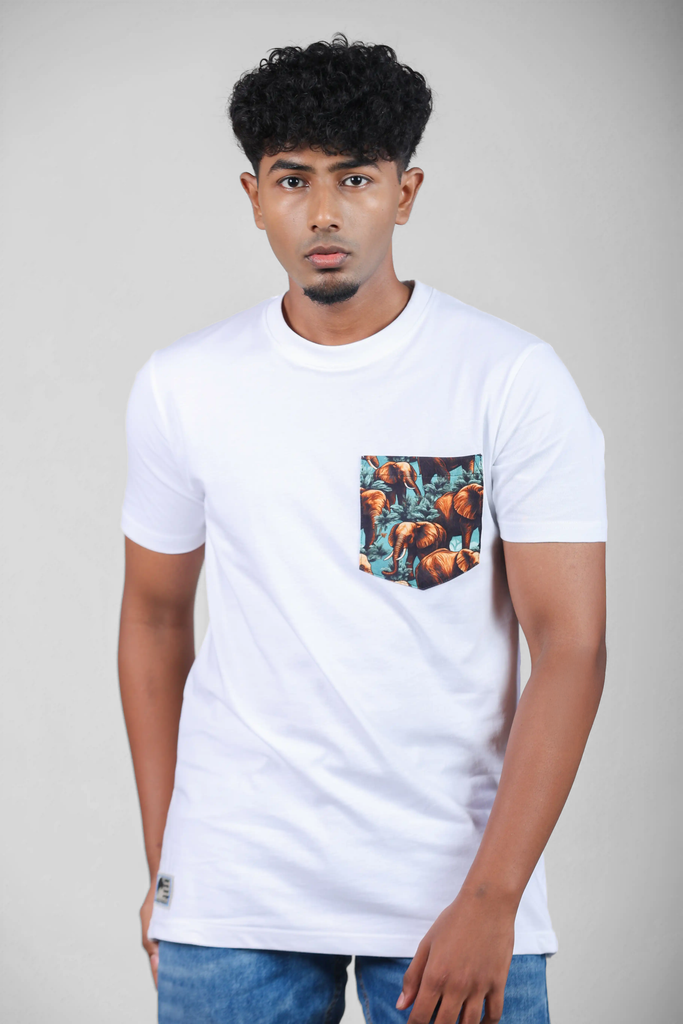 Tusker's Paradise Patch Black T-Shirt for Men – Crew Neck Edition
