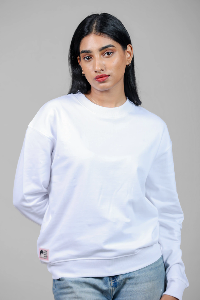 White Sweatshirt for Women – Fleece Edition