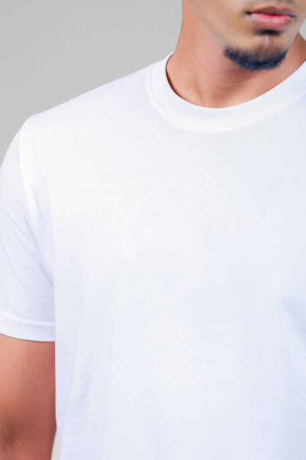 White T-Shirt for Men – Crew Neck Edition